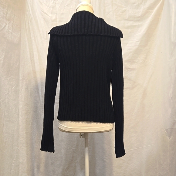 One Step Up - Black Double Zip-up Sweater - (L) - Picture 4 of 5